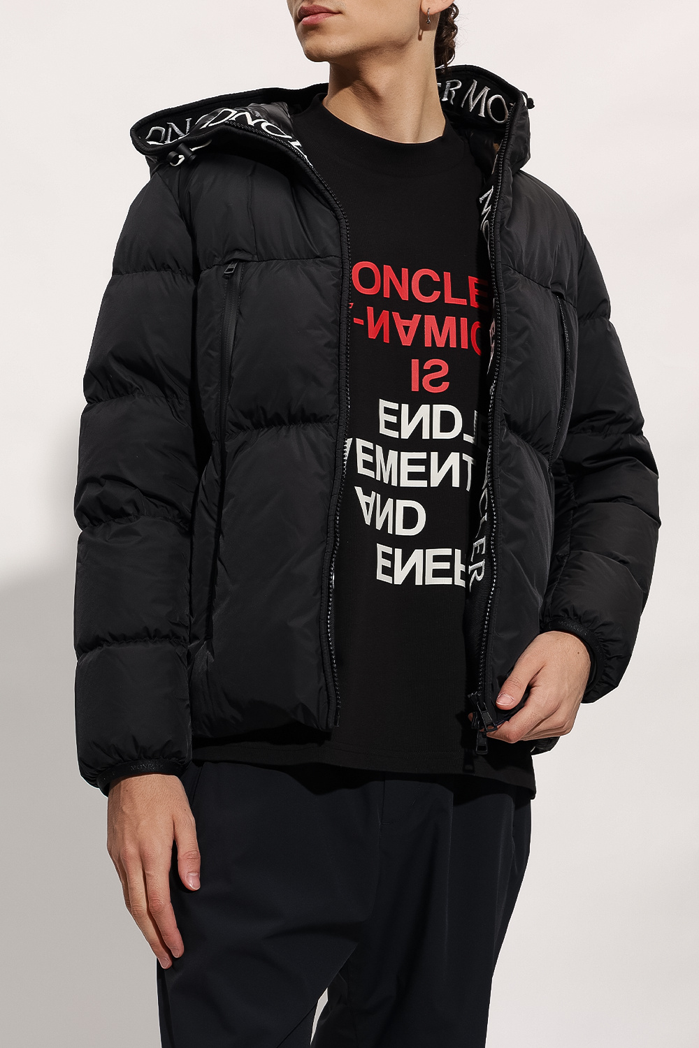 SchaferandweinerShops Japan - 'Montcla' down jacket Moncler - regular fit  regenerated-sleeve cotton shirt